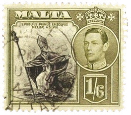 St Publius on Malta Stamp