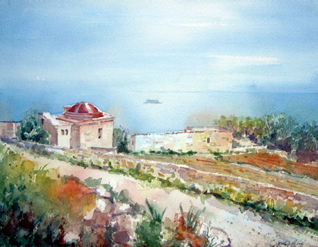 Where Sky meets Sea, watercolour, 30 cm x 50 cm - 2011